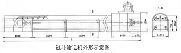 鏈斗輸送機系列產(chǎn)品外形示意圖-同鑫振動機械